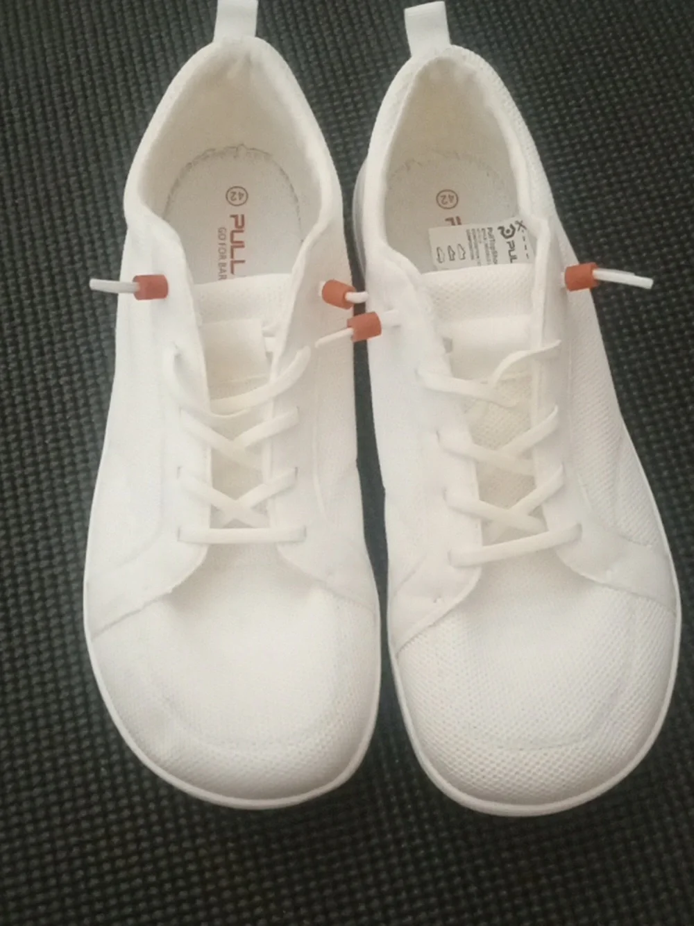 Pullex White Lace-Up Women’s Sneakers with Orange Accent
